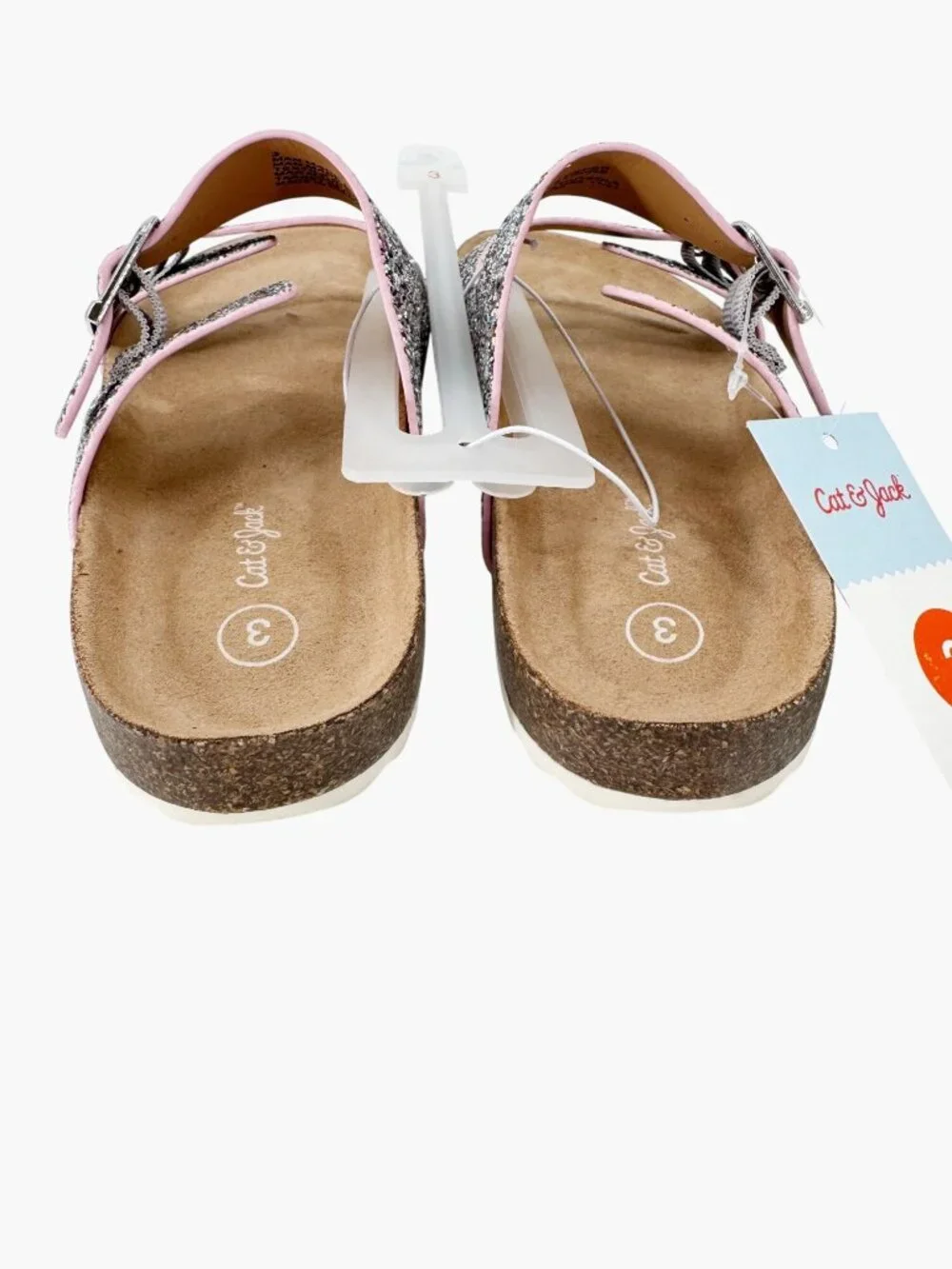 NEW Cat & Jack Kids' Drew Footbed Sandals - Silver